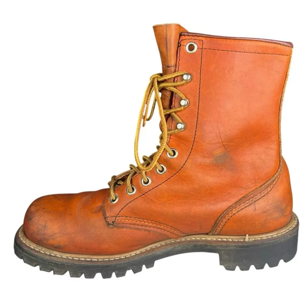 Vintage 80’s Red Wing Irish Setter Men’s Brown Leather Logger Boot Size 8.5 C